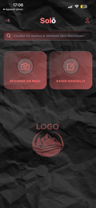 Solō — écran de démarrage scan reçu